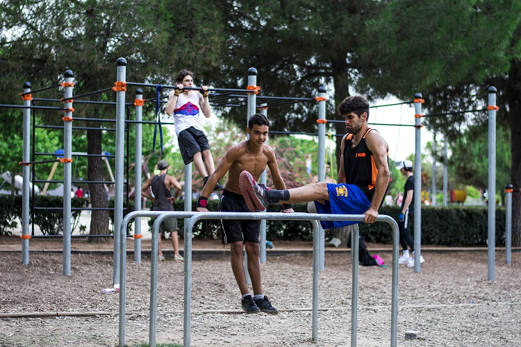 Entrenamiento de calistenia.